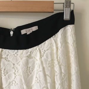 LOFT White Lace Skirt